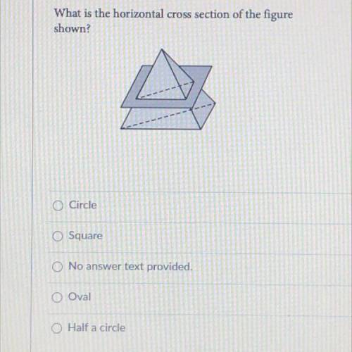 What is the horizontal cross section of the figure shown helpppp ill give brainliest answer