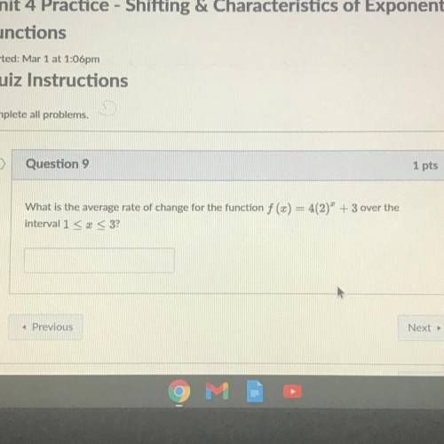 What is the average rate of change for the function f(x)=4(2)^x+3 over the interval 1