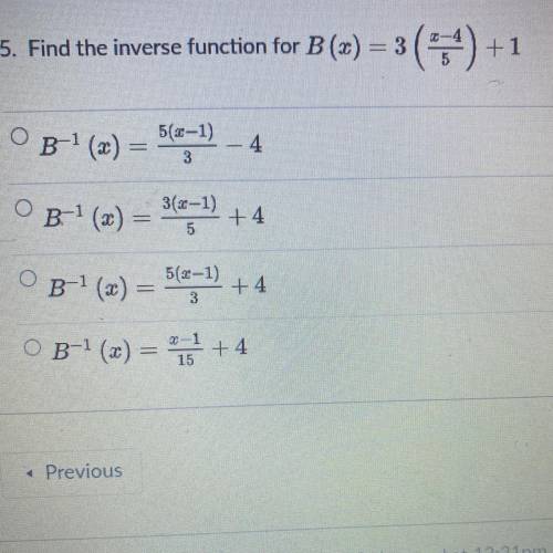 BRAINLIEST FOR RIGHT ANSWER. What is the correct inverse?