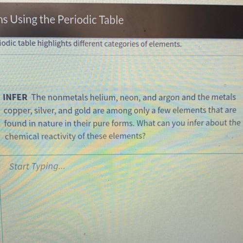 The nonmetals helium, neon, and argon and the metals

copper, silver, and gold are among only a fe