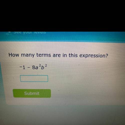 How many terms are in this expression?
-1 - 8a²b?