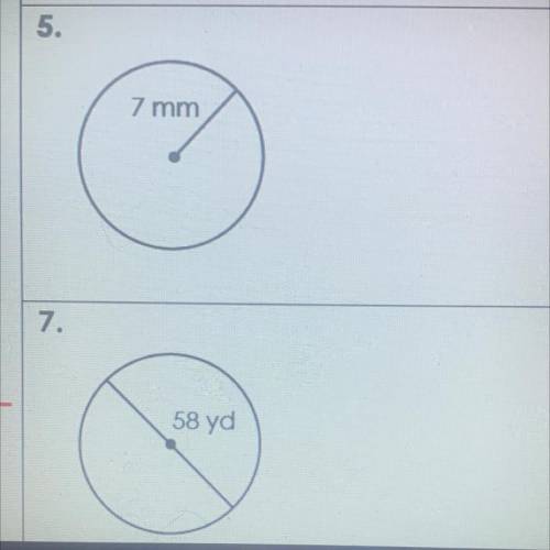 Find the area for 5 and 7