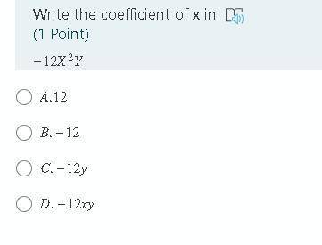 Write the coefficient of x in