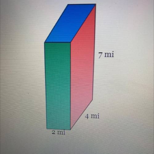 Find the surface area of the rectangular prism. 7mi 4mi 2mi. Free pointss