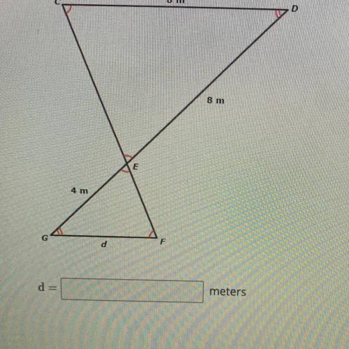 Find the measure of d in the following figure. Write your result in the empty boxprovided below.