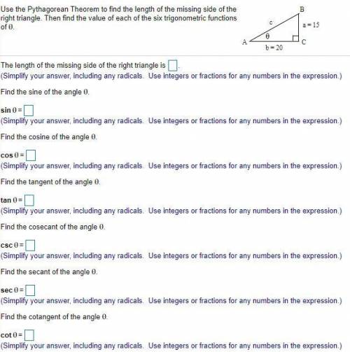 [[IMAGE INCLUDED]] {{{PLEASE HELP}}}

Use the Pythagorean Theorem to find the length of the