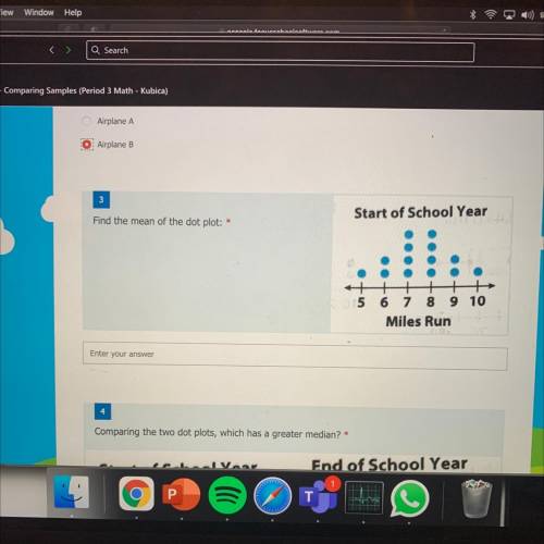 Find the mean of the dot plot