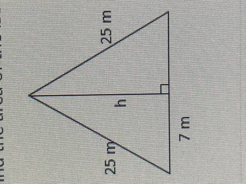 Find the area of the isosceles triangle below