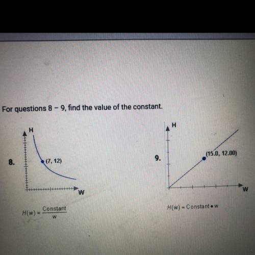 Find the value of the constant

I think for number 8 it’s 7 and 9 is 15.0. I’m not sure though. 
(