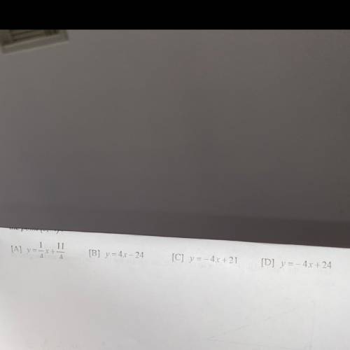 Which shows the equation of the line that is parallel to the line 4x + y = 4 and passes through

t