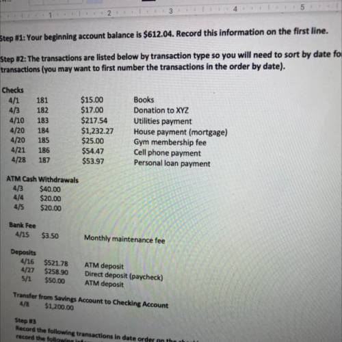 Can someone tell me which ones go to withdrawal payment or deposit credit