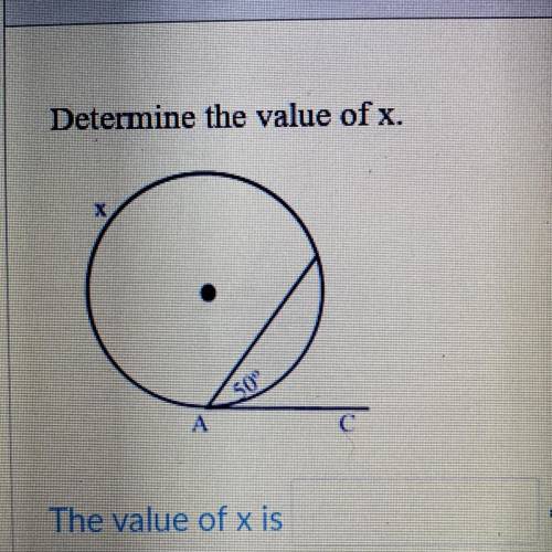 Geometry: Circles

“Determine the value of x”
*If you can please explain how you got the answer, i