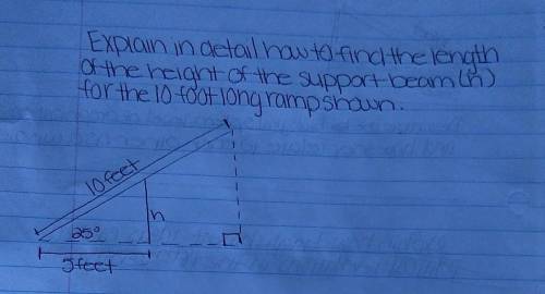 Explain in detail how to find the length of the height of the support beam (h) for the 10 foot long