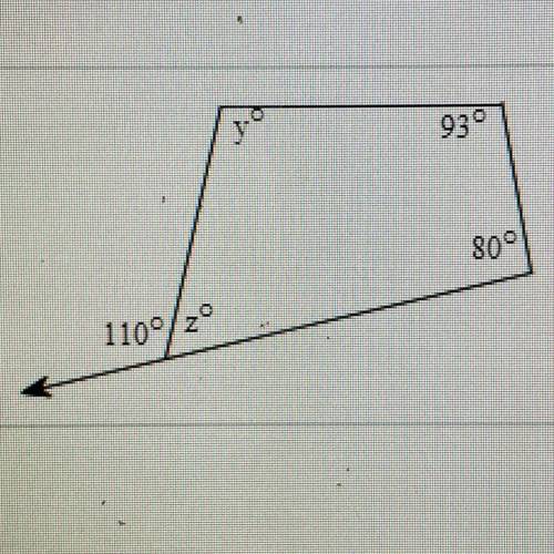 Find the value of each variable.
y =
z =