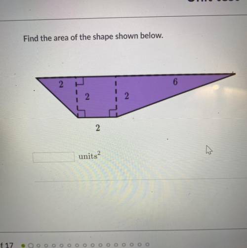 2,200

Possible m
Find the area of the shape shown below.
Skill Sumi
Areas of pa
2
6
2
Areas of tr