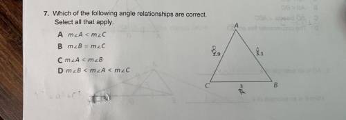 Which of the following angle relationships are correct?