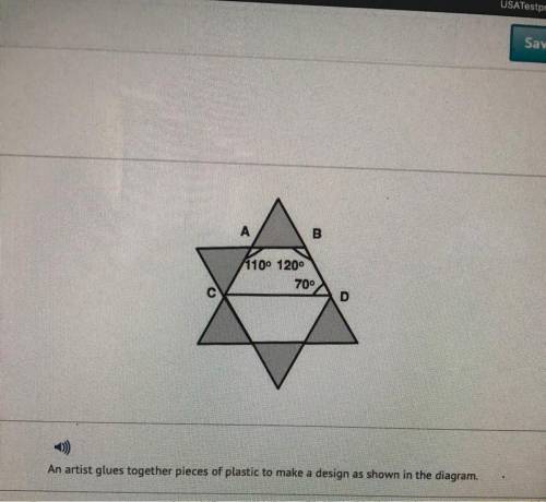 An artist glues together pieces of plastic to make a

design as shown in the diagram. What is m
A.