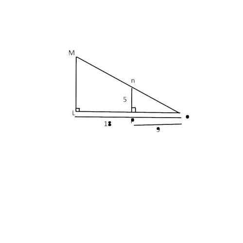 ΔLMO below is similar to ΔPNO. If LO = 18 ft, PO = 9 ft, and PN = 5 ft, what is the length of LM?