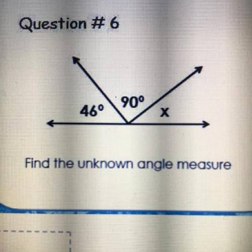 90°
46°
Find the unknown. angle measure
please help :)