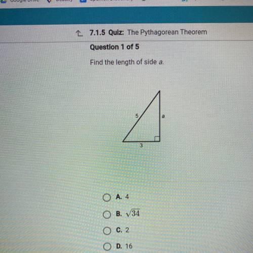 Find the length of side a?