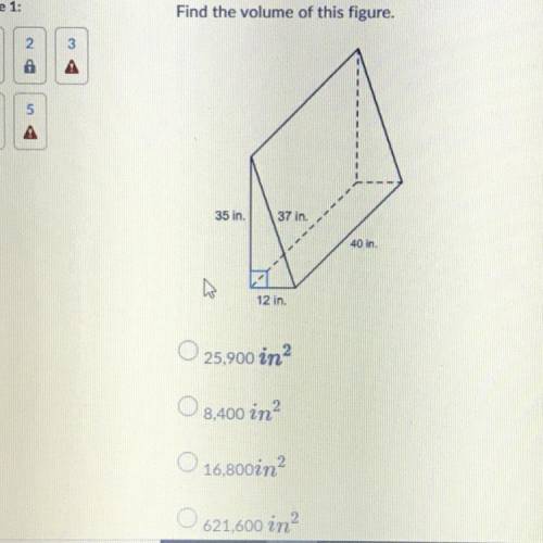 Find the volume of this figure