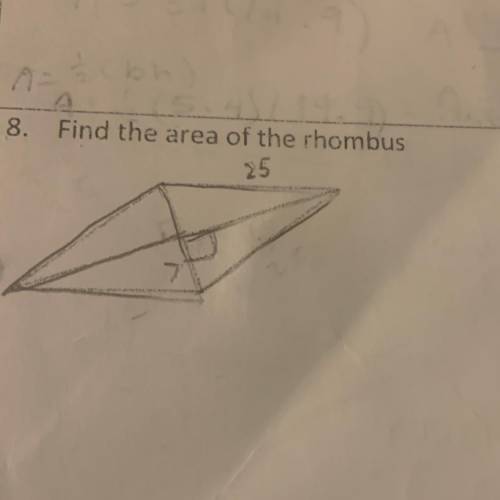 Help! Find the area of the rhombus.