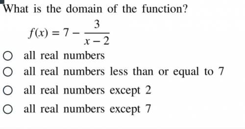 Find the domain of the function.
Show work.