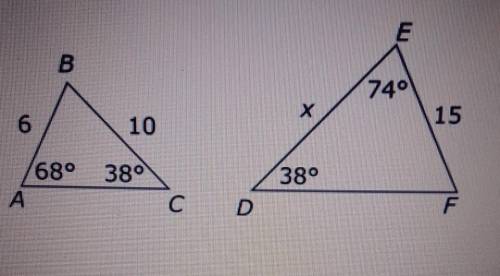 Find the value of x.​