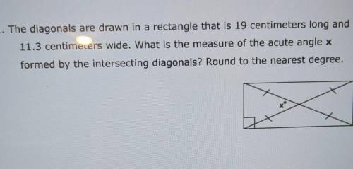 1. The diagonals are drawn in a rectangle that is 19 centimeters long and 11.3 centimeters wide. Wh