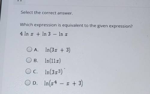 Which expression is equivalent to the given expression?​