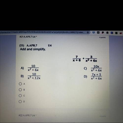 Add and simplify 7/x+6 + 3/x^2+6x