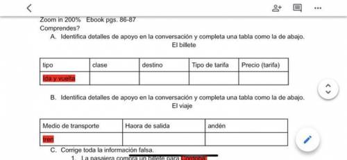 Spanish questions to the story I posted