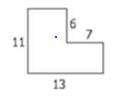 A figure has side lengths as marked in the diagram. 
What is the area of the figure?