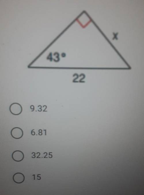 Solve for x. Round to the nearest tenth.​