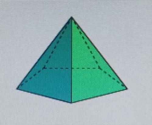 Which two-dimensional shape could be created by a plane slicing horizontally through this pyramid?
