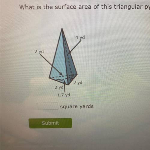 What is the surface area of this triangular pyramid