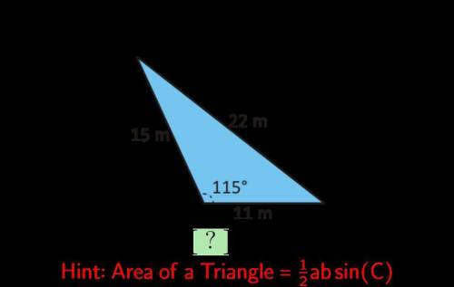 Third Time Posting. 20 points

Find the area of this triangle round to the nearest tenth. Side len