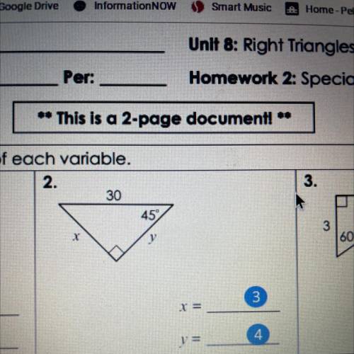 Find each variable find x and y