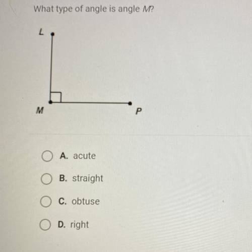 What type of angle is angle M?
