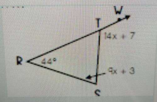Find the value of x. then, find the measure of angle STW. (There will be two answers.)​