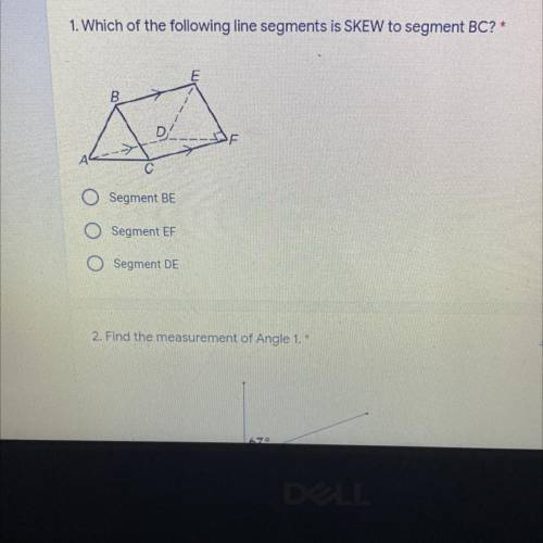 For number 1 which is skew to BC?