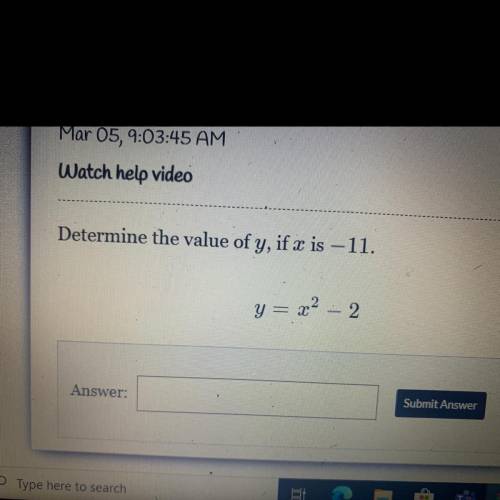 Determine the value of y, if x is -11