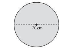 What is the approximate area of the circle, in square centimeters? Use 3.14 for p. Record your answ