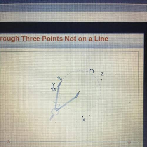 Construct a circle through points

X, Y. and Z.
Can someone like throughly explain this? I’ve trie