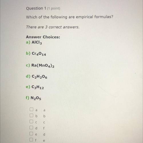 Please help me find out which of these are empirical formulas I’ll mark you brainiest