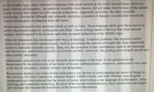 After reading the expect above, what are the 3 causes for the Scientific Revolution? Answer below