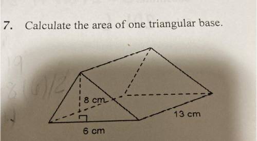 How do I calculate the area of one triangular base? (Total Surface Area/Triangular Prisms)