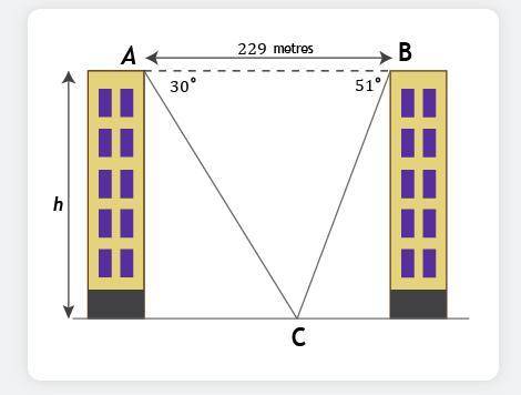 To calculate the height of each block of flats, a surveyor measures the angles of depression fr
