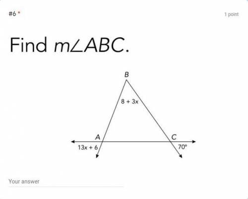 Find m∠ABC in the picture. (it's not solving for x.)