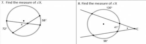 Find the measure of ∠X
2 problems only and please show work and explain how you got the answer..